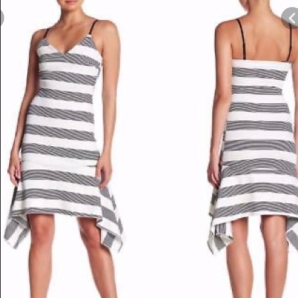 Line & Dot Dresses & Skirts - LINE & DOT White w/Black Stripe BodyCon Dress